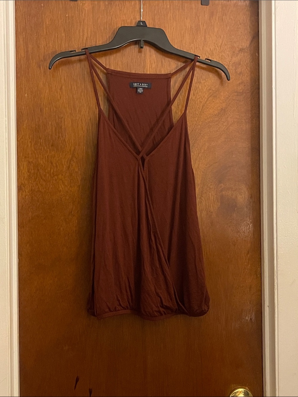 American Eagle Outfitters Deep Brown Double-Strap V-Neck Camisole